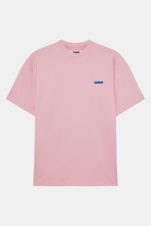 Relax Kalıp Pembe Bisiklet Yaka Baskılı Erkek T-Shirt 4