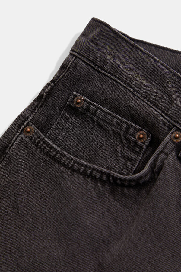Siyah Boru Paça Jean Erkek Pantolon 4