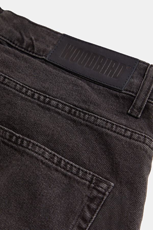 Siyah Boru Paça Jean Erkek Pantolon 5