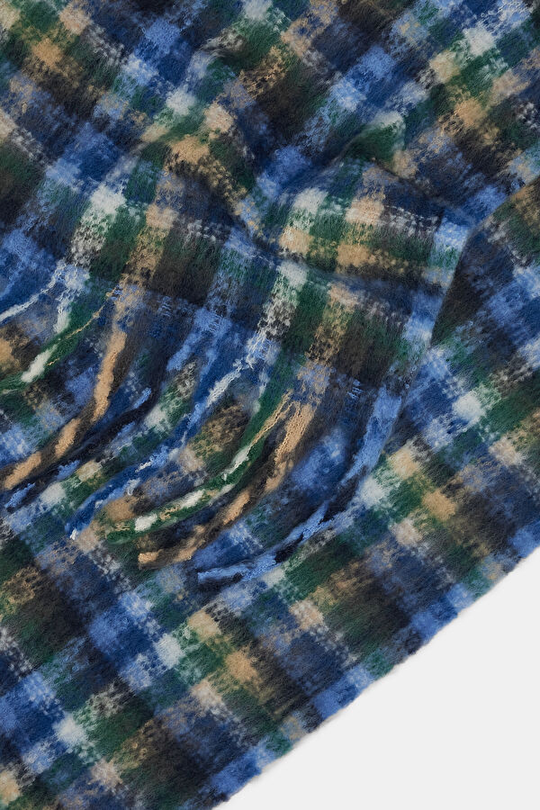 Blue Plaid Scarf 2
