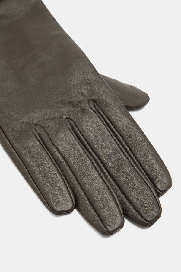 Lady Jane Leather Koyu Kahve Deri Eldiven 2