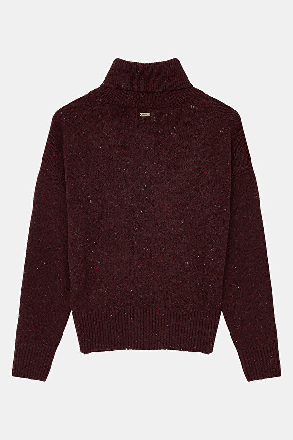 Lavensdale Half Zip Bordo Yün Kadın Kazak 2