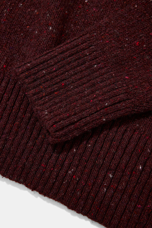 Lavensdale Half Zip Bordo Yün Kadın Kazak 4