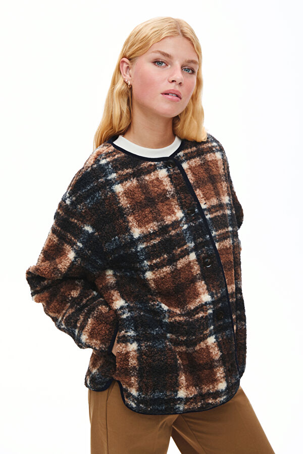Coffee Buttoned Women's Jacket