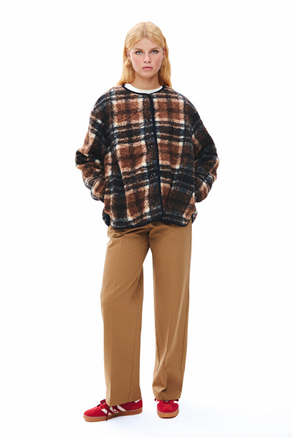 Coffee Buttoned Women's Jacket 3