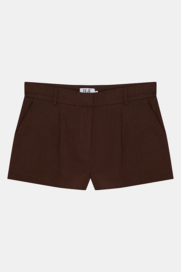 Coffee Brown Linen Women's Shorts