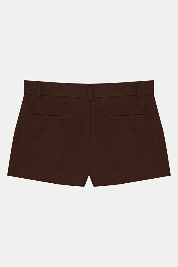 Coffee Brown Linen Women's Shorts 2