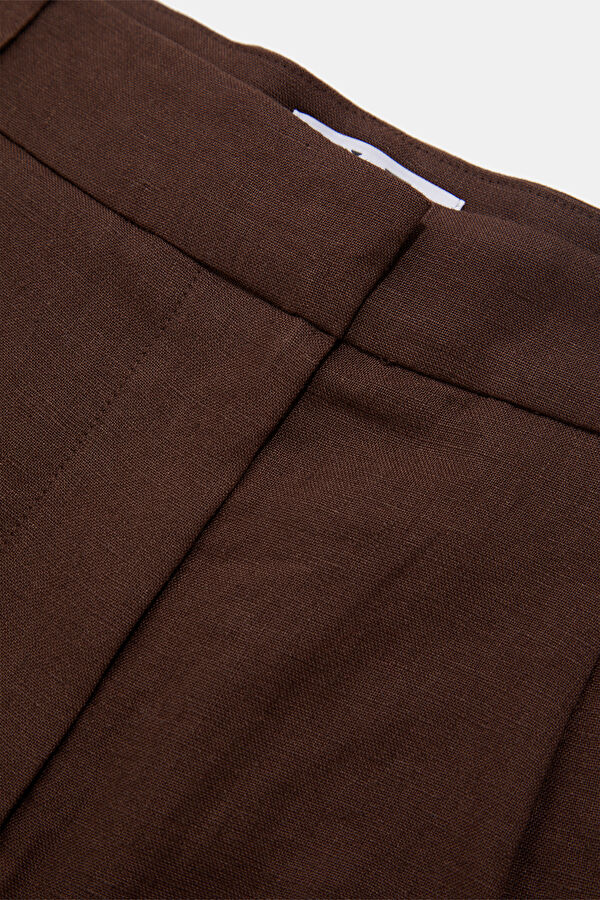 Coffee Brown Linen Women's Shorts 3