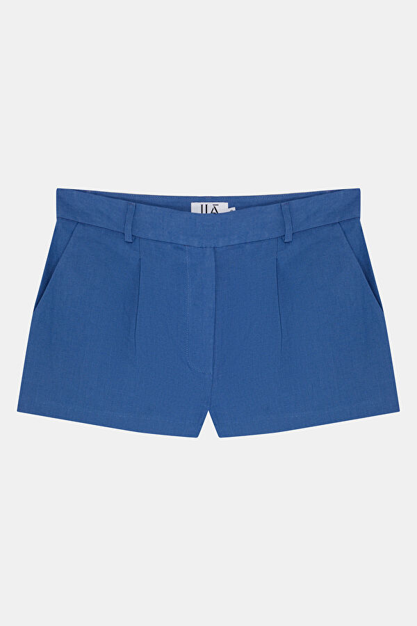 Blue Linen Shorts
