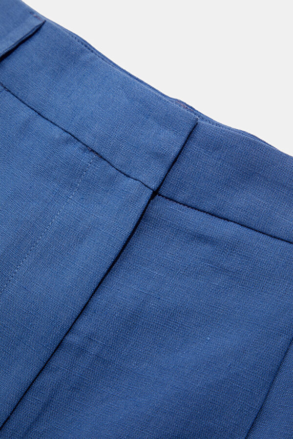 Blue Linen Shorts 3