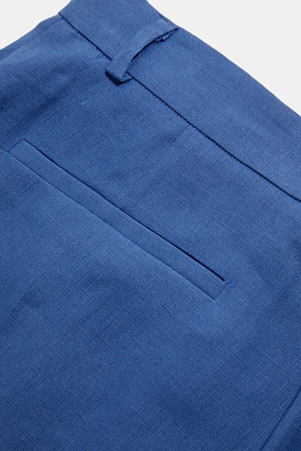 Blue Linen Shorts 4