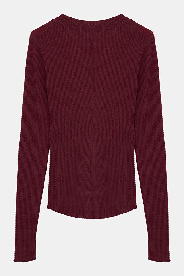 Bordo Viskon Kadın Hırka 2
