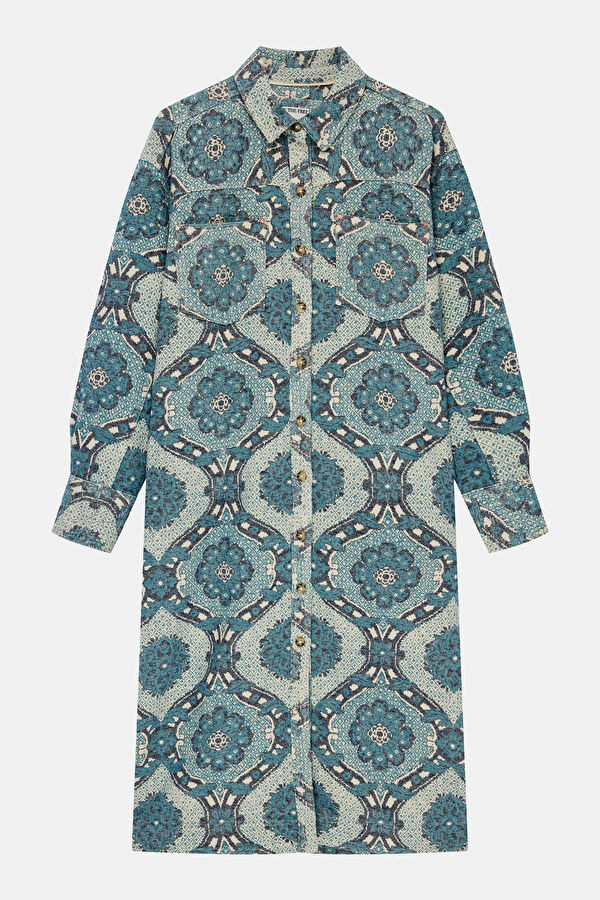 Blue Patterned Women's Cardigan 5