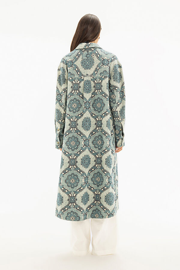 Blue Patterned Women's Cardigan 2