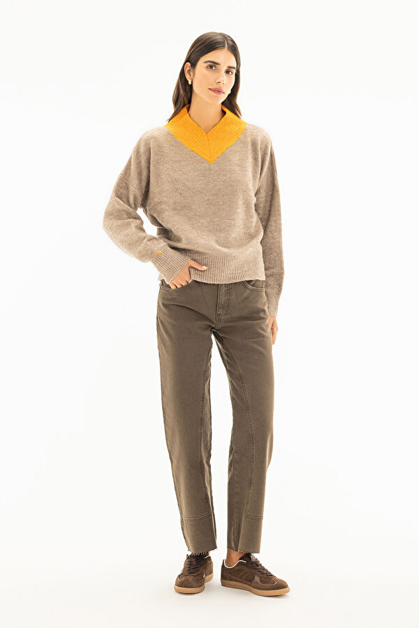 Koyu Kahve Loose Fit Kadın Pantolon 3