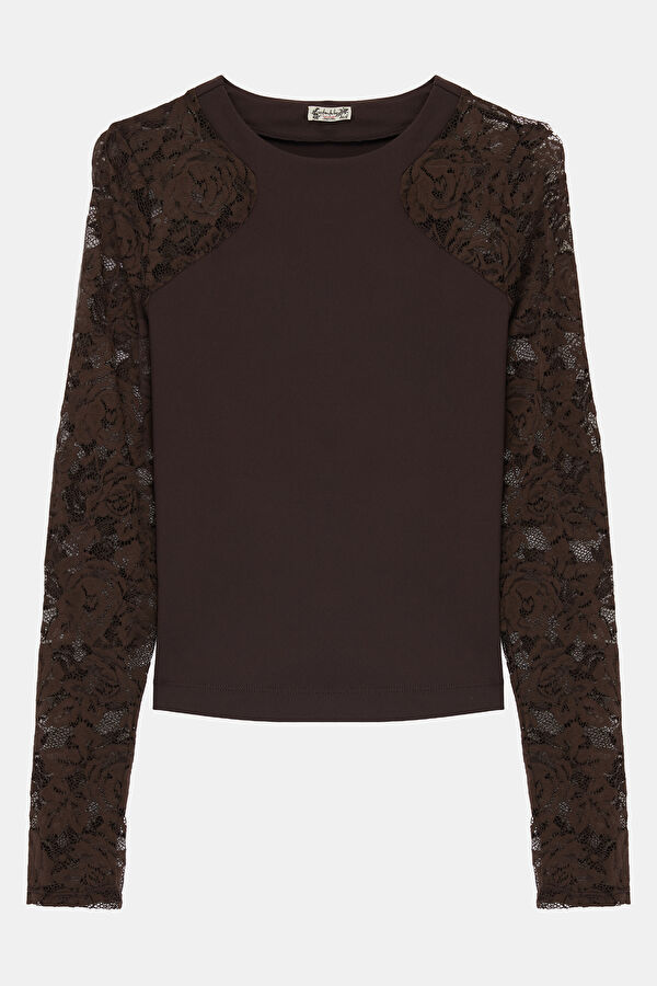 Coffee Long-Sleeved Women's Blouse