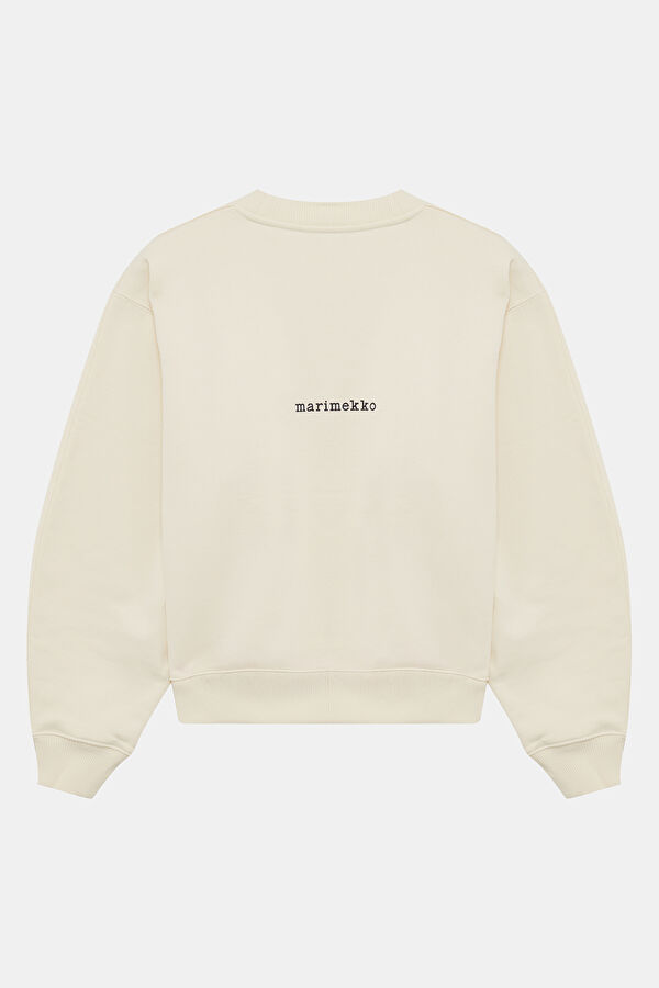 Cream Relax Fit Crew Neck Women's Sweatshirt 2