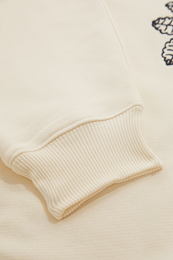 Cream Relax Fit Crew Neck Women's Sweatshirt 5