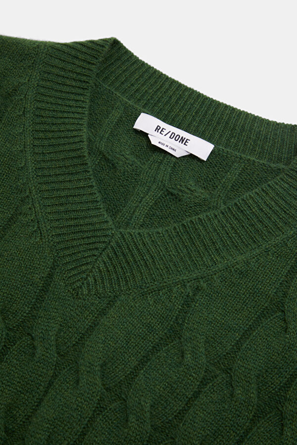 Dark Green Cashmere Women's Sweater 3