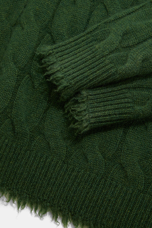 Dark Green Cashmere Women's Sweater 4