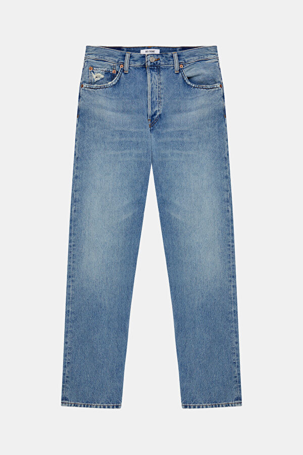 Blue Straight Women's Pants