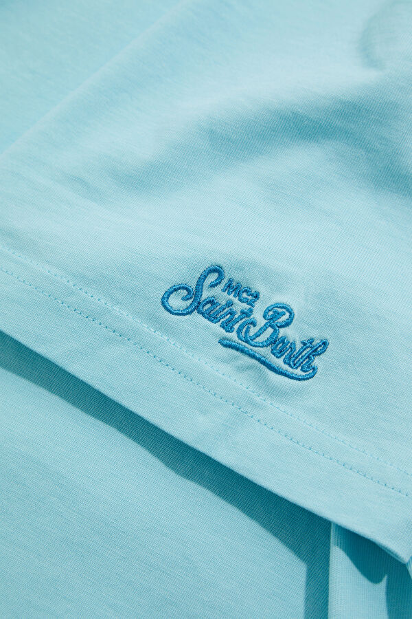 Relax Fit Light Blue Crew Neck Printed Men's T-Shirt 5