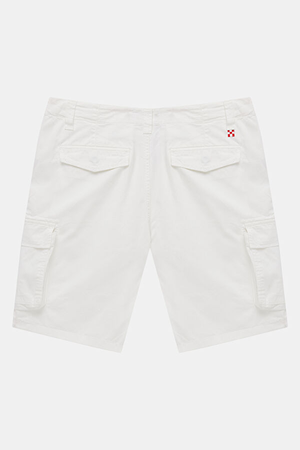 Ecru Cotton Elastane Men's Shorts 2