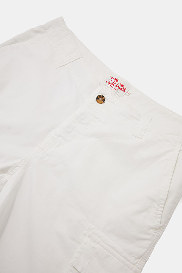 Ecru Cotton Elastane Men's Shorts 3