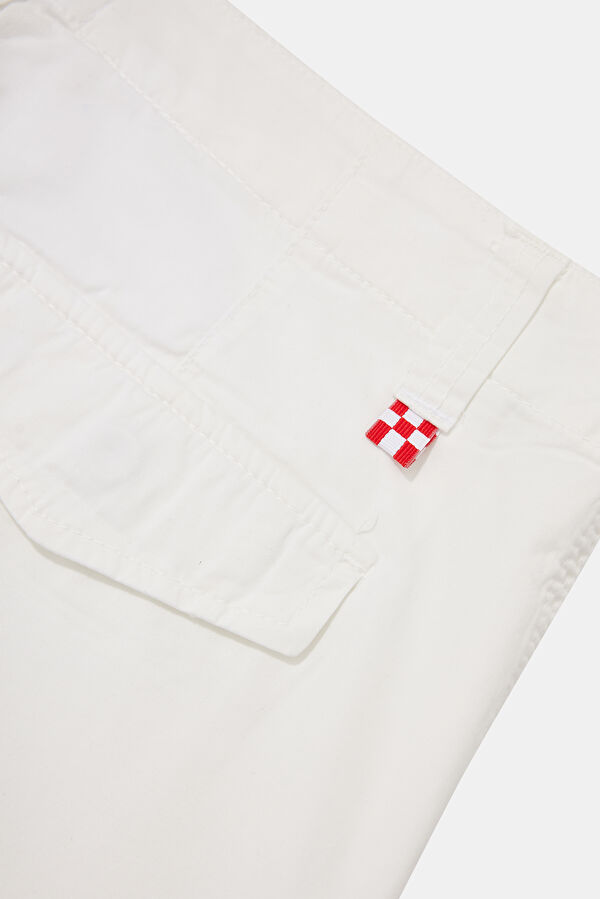Ecru Cotton Elastane Men's Shorts 4