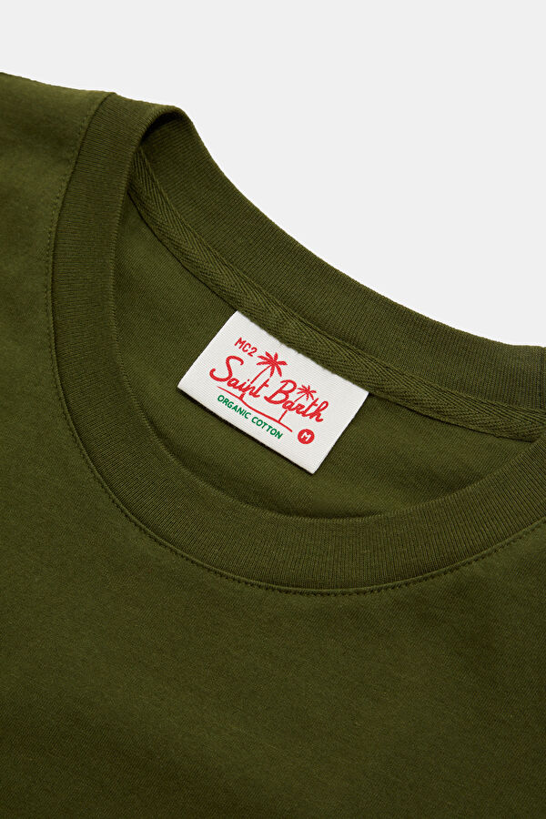 Relax Fit Khaki Crew Neck Printed Men's T-Shirt 3