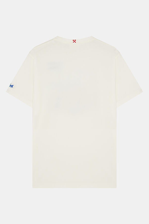 Relax Fit White Crew Neck Printed Men's T-Shirt 2