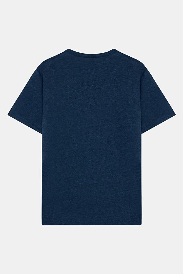 Relax Fit Navy Blue Crew Neck Men's T-Shirt 2