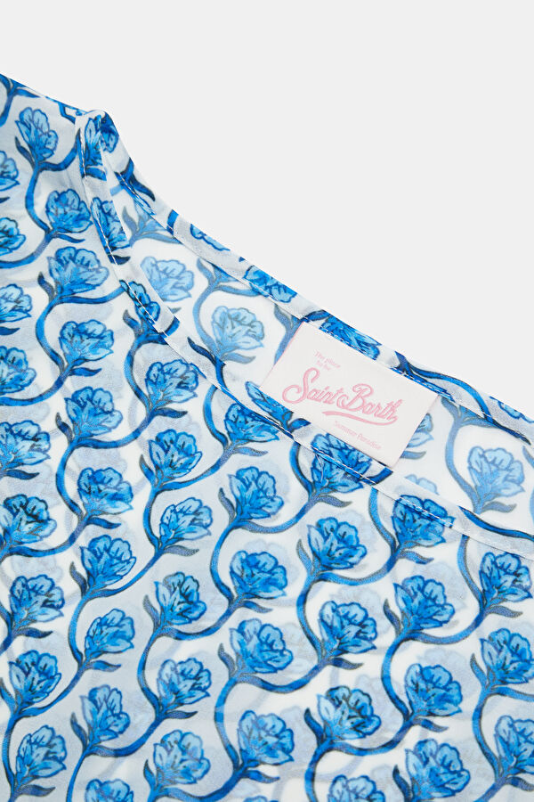 Blue Design Filled Mini Dress 3