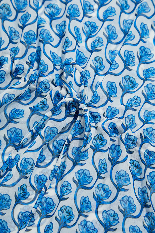 Blue Design Filled Mini Dress 4