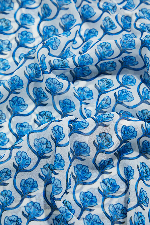 Blue Design Filled Mini Dress 5