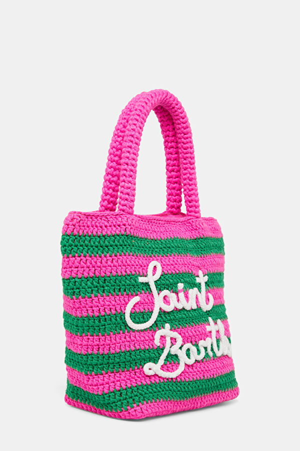 Crochet Bag Xs Green Striped Patterned Bag 2