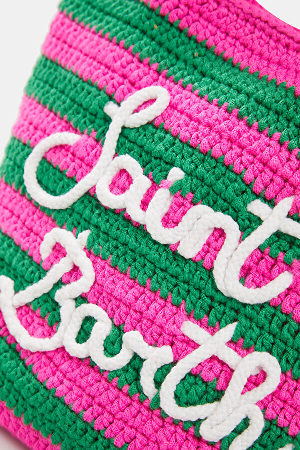 Crochet Bag Xs Green Striped Patterned Bag 4