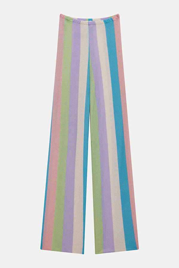 Çok Renkli Wide Leg Pantolon