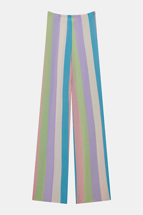 Çok Renkli Wide Leg Pantolon 2
