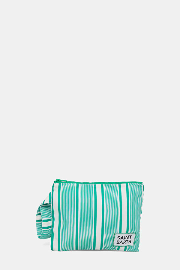 Pareasy Green Striped Pattern Bag