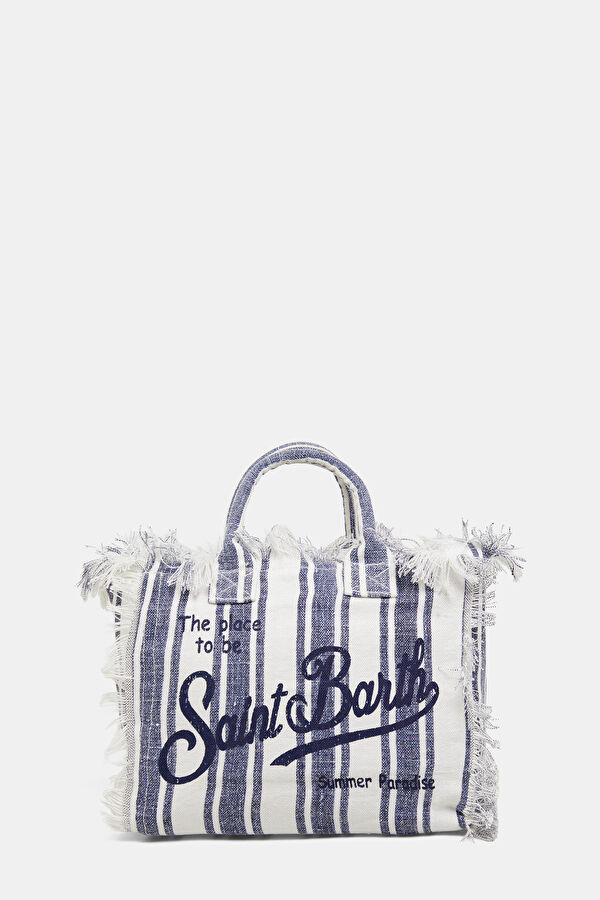 Colette Linen Blue Striped Patterned Bag
