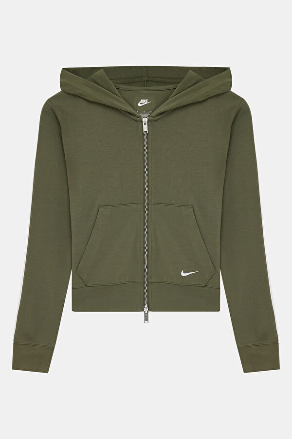 Haki Kapuşonlu Kadın Sweatshirt