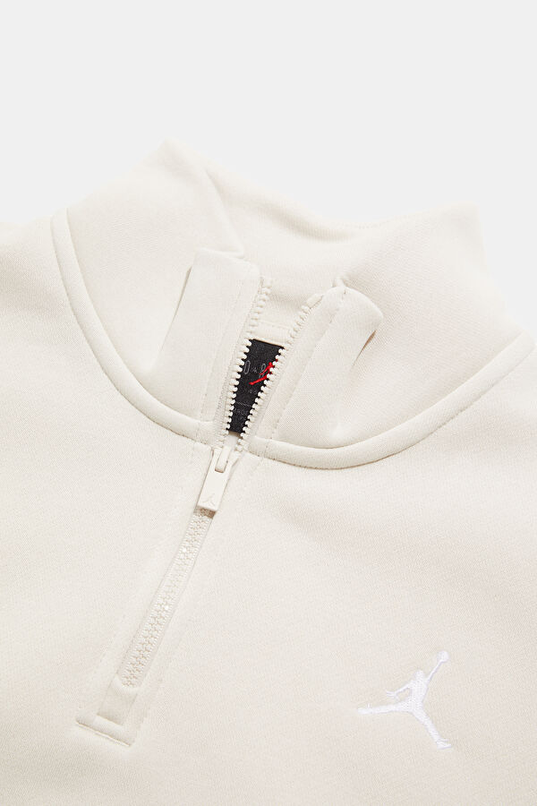 Krem Dik Yaka Kadın Sweatshirt 3