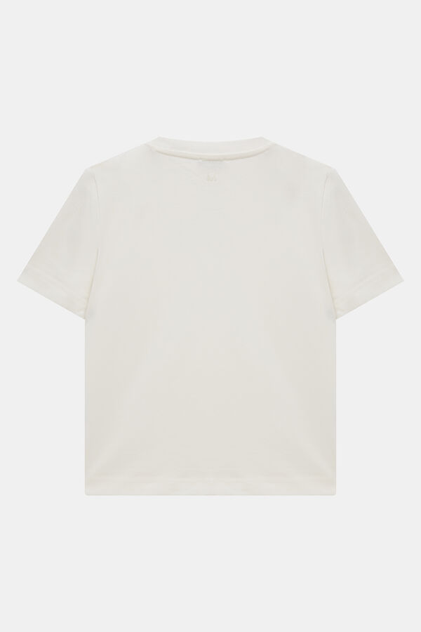Beyaz Bisiklet Yaka Kadın T-Shirt 6