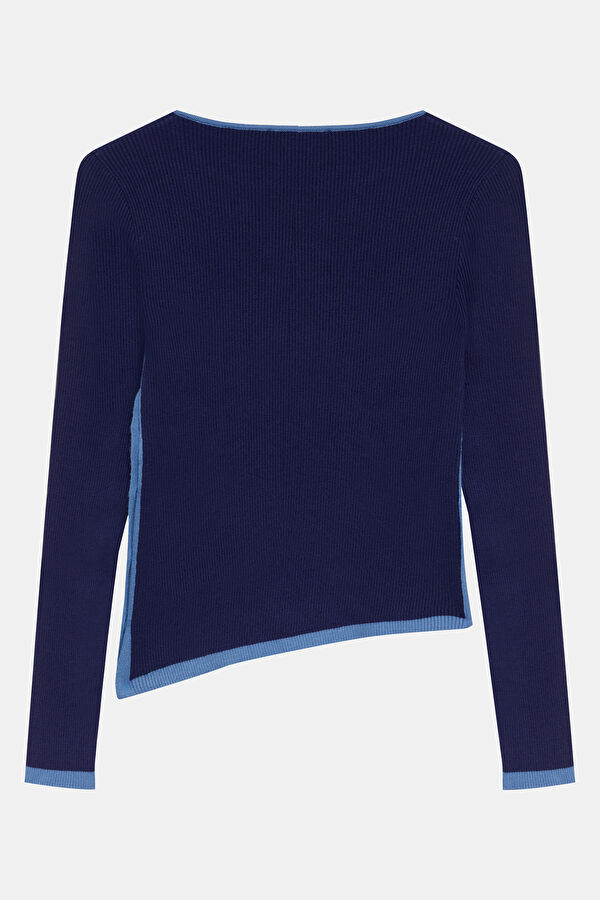 Navy Blue Long Sleeve Blouse 3