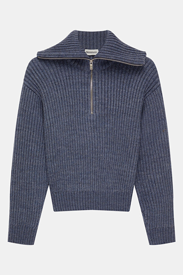 Blue Knit Women's Sweater
