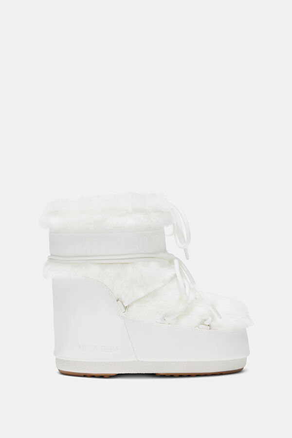 Icon Low Faux Fur White Women's Boots