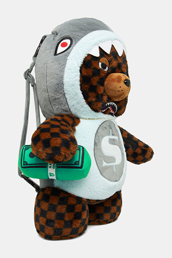 Money Bear in Shark Costume Bear Backpac Sırt Çantası 2
