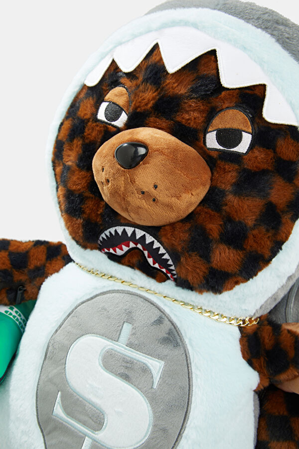 Money Bear in Shark Costume Bear Backpac Sırt Çantası 4