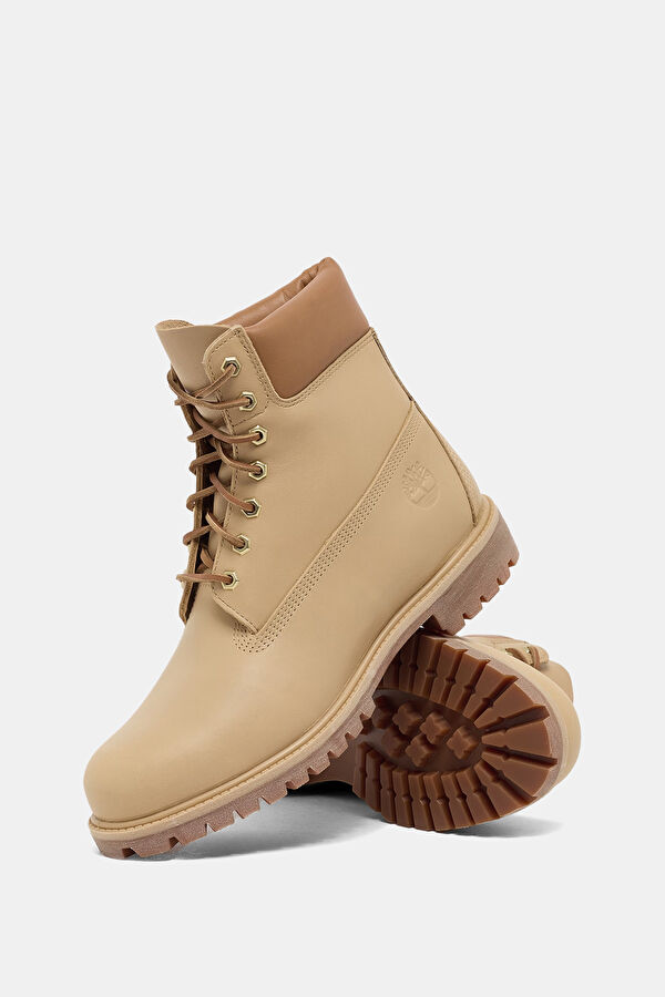 Premium 6-Inch Lace-Up Waterproof Beige Men's Boots 7